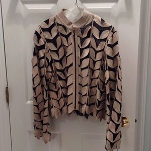 STILLMAN STUDIO leaf embossed zip up  jacket